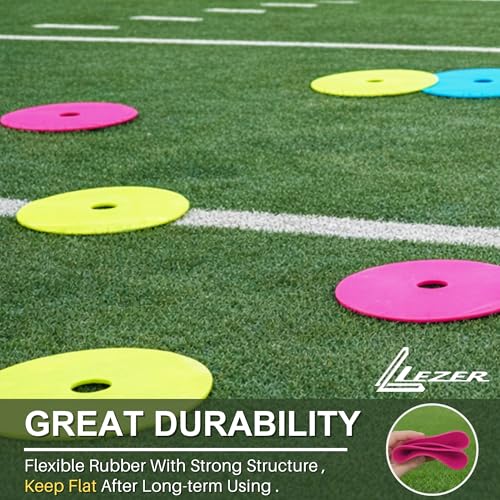 Flat Training Cones - 6 Inch, 48 Pcs, Durable Spot Markers for Soccer & Agility
