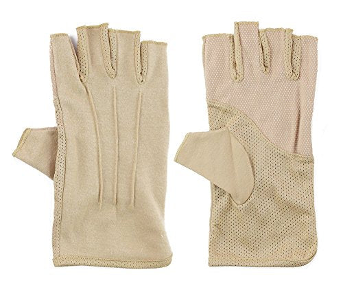 Fingerless UV Protection Gloves for Men - One Size Khaki