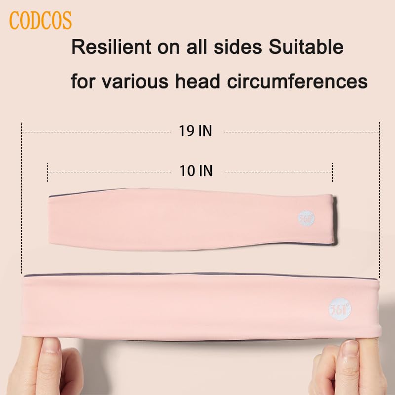 Cooling Sports Headband - Moisture Wicking Non-Slip Workout Band - Pink