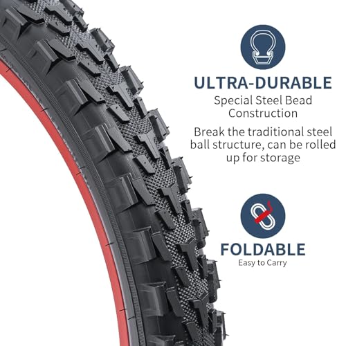 20x2.30 Bicycle Tires with Tubes - All-Terrain Folding Bike Tires 2 Pack