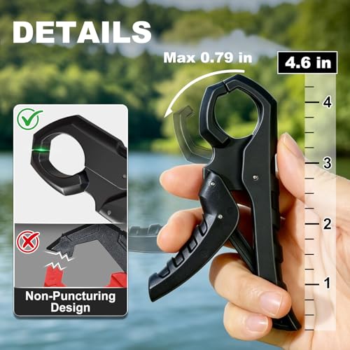 SNAIL TRAIL 8-Slot Digital Fish Scale with Lip Gripper - Grey-Green