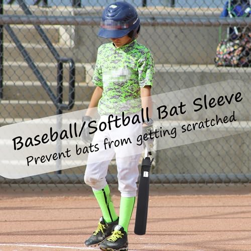 ILHSTY 4 Pack Bat Sleeve Protectors for Baseball & Softball - Black
