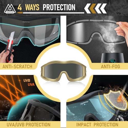 Anti-Fog Tactical Safety Goggles - A1 Single Layer Lens