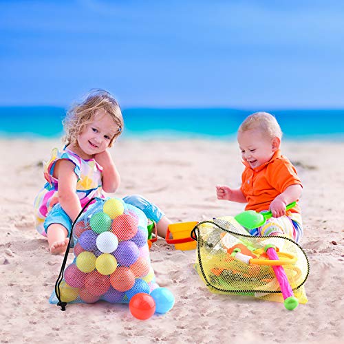 KUUQA 10 Pack Colorful Mesh Drawstring Bags 13x15.5 Inches