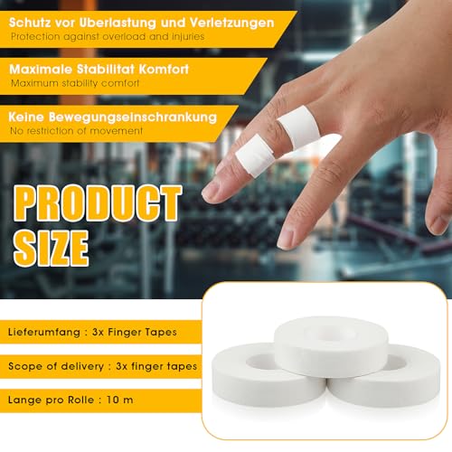 Extra Strong White Athletic Tape - 3 Rolls, 0.6-Inch x 32-Feet