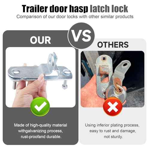 Enclosed Cargo Trailer Door Latch, Trailer Door & Ramp Locking Hasp, Cam Lock Latch Keeper with Screws and Nuts, Cam Bar Lock Assembly for Side and Tailgate Door Enclosed Trailer - 2 Pack