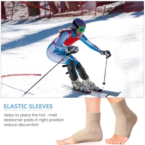 Nuanchu Ice Skating Socks with Gel Pads - Unisex Lace Bite Support, 2 Pairs