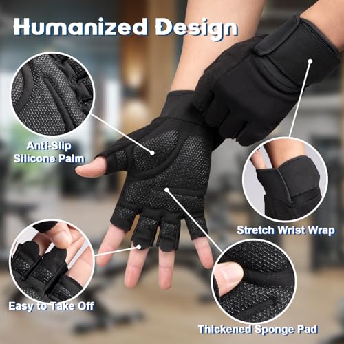 Workout Gloves for Men and Women - Breathable Weightlifting Gloves with Wrist Support