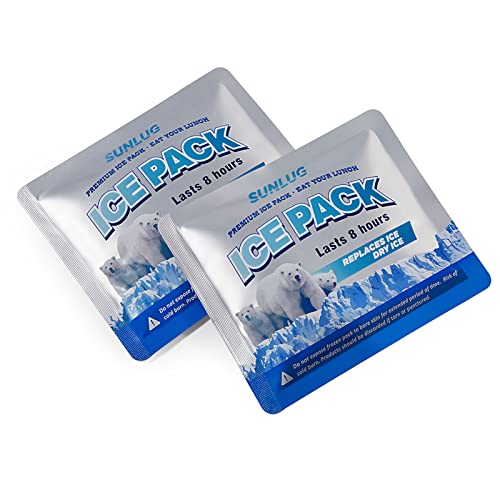 Reusable Ice Packs for Coolers - 2 Pack Lunch Box Ice Packs