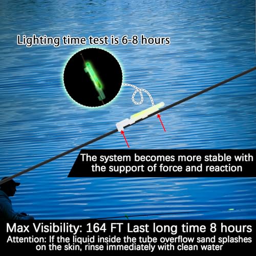 Soulchen 350 Pcs Green Fishing Pole Glow Sticks with Clips for Night Fishing