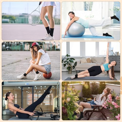 Non-Slip Pilates Grip Socks for Women - Black / Size 5