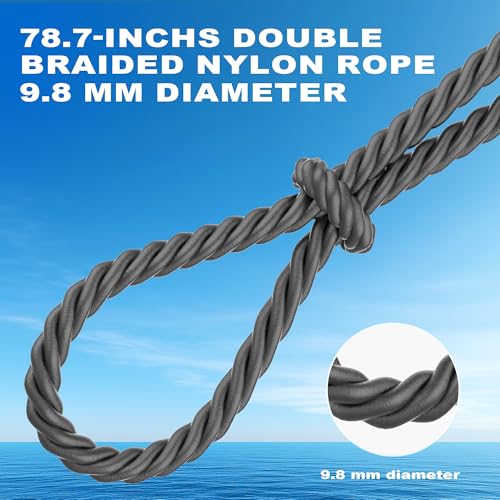 SOTISI 4-Pack Inflatable Boat Fenders 4.5–8.5 in Ribbed, Twin-Eye with 4 Ropes & Pump