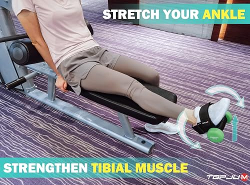 TOPJUM Jet Black Dumbbell Foot Attachment for Leg & Tibialis Strength Training