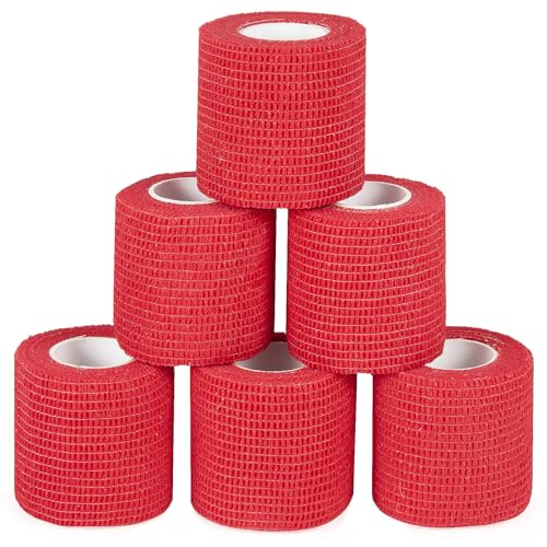 Self Adhesive Bandage Wrap 2 Inch - Elastic Cohesive Tape Red