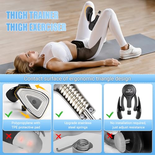 Adjustable Resistance Thigh Trainer - 15-70LB - Black Gray