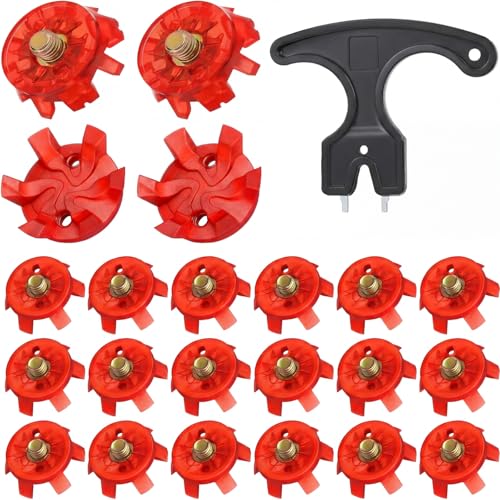 Cozypower Red Golf Spikes Cleats Set with Tool - 31 Pcs Durable Metal Screw Replacement