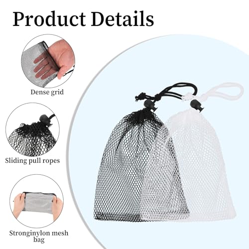 6-Pack Small Nylon Mesh Drawstring Bags - 7.87 x 5.9 Inch