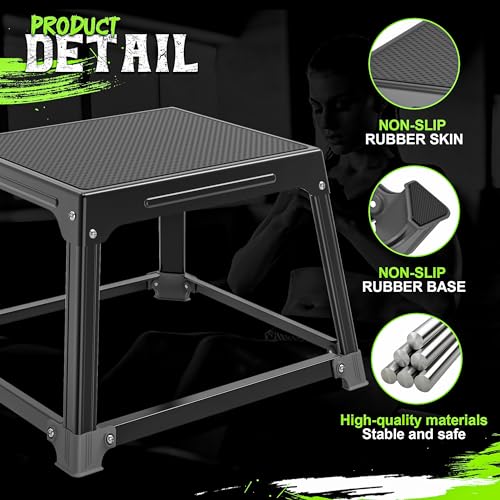 12-Inch Steel Plyometric Jump Box for Home Gym Training