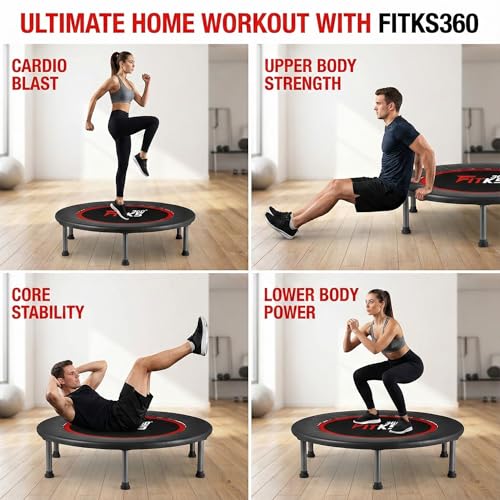 40'' Foldable Fitness Trampoline with Safety Pad & Game - 400lbs
