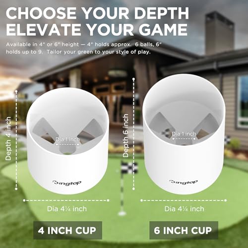 Golf Hole Cups for Practice Putting Greens - 4 Inch, 4 Pack