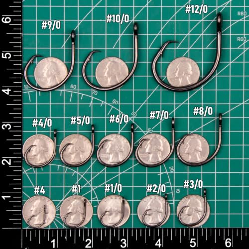 30 Pack Circle Fishing Hooks - 3X Strong Non-Offset for Saltwater & Freshwater