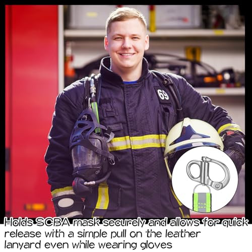 Fluorescent Green 4-Pack SCBA Quick Release Shackles with Reflective Tape