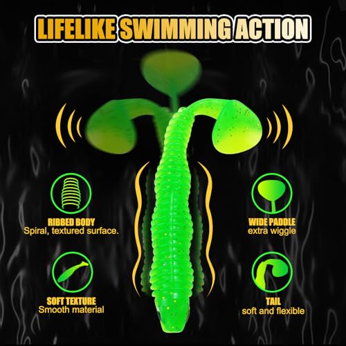 2.5in Paddle Tail Swimbaits - 25PCS Soft Plastic Fishing Lures - Purple