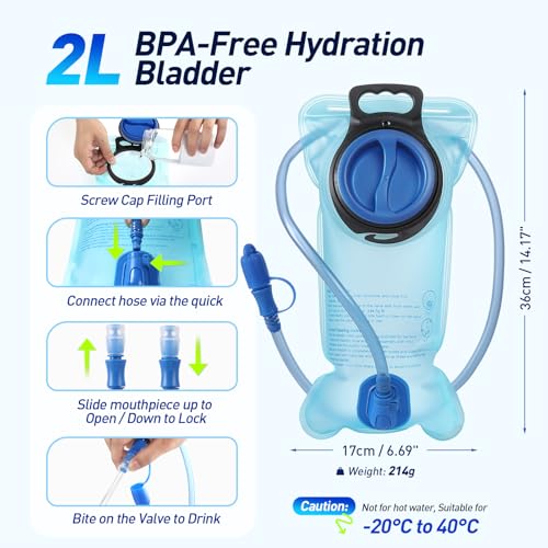AGPTEK Hydration Running Vest with 2L Bladder — Lightweight Adjustable Hydration Pack for Men & Women