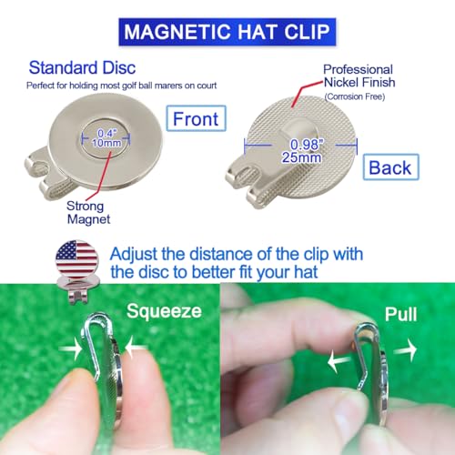 6 Pcs Golf Ball Markers with Magnetic Hat Clips Value Sets - Soft