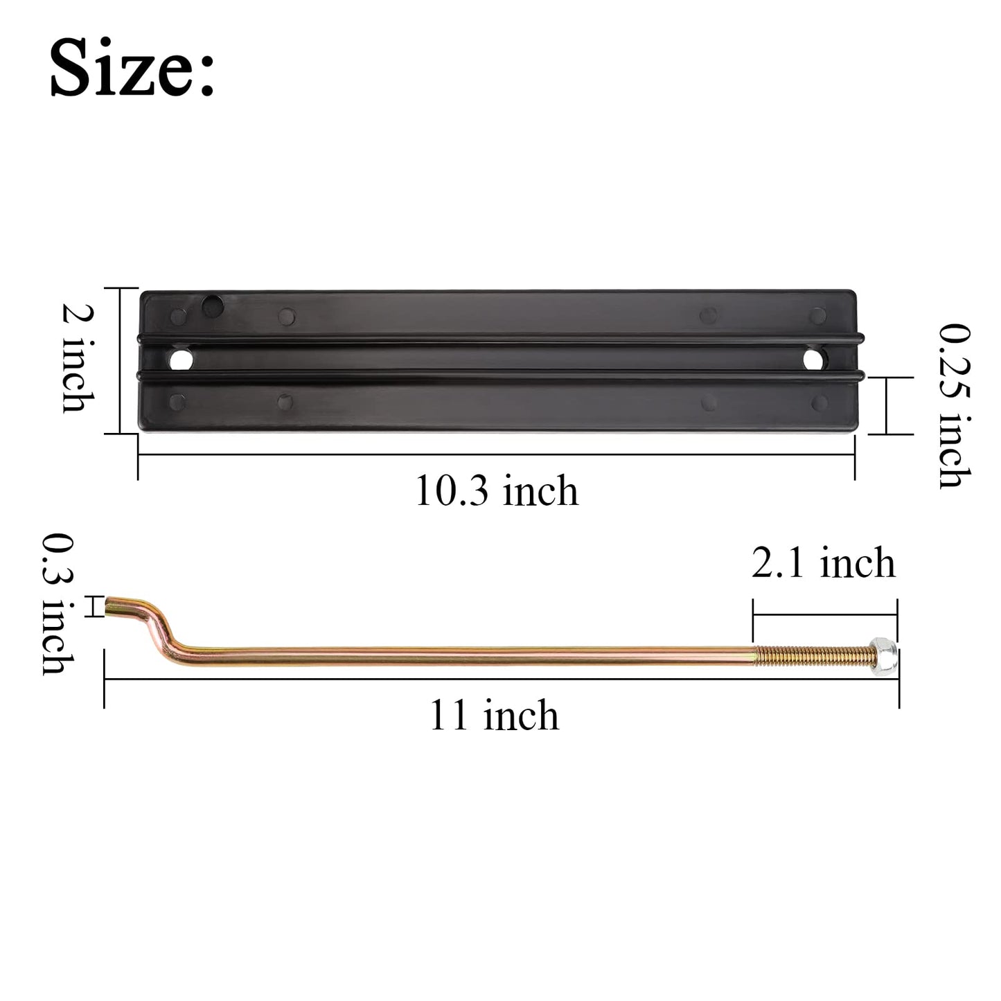 10L0L Golf Cart Battery Hold Down Plate and Rod Kit for Club Car DS & Carryall Electric Model Vehicles 1998-2005 OEM 101090801 1013683 W/Washer & Nuts