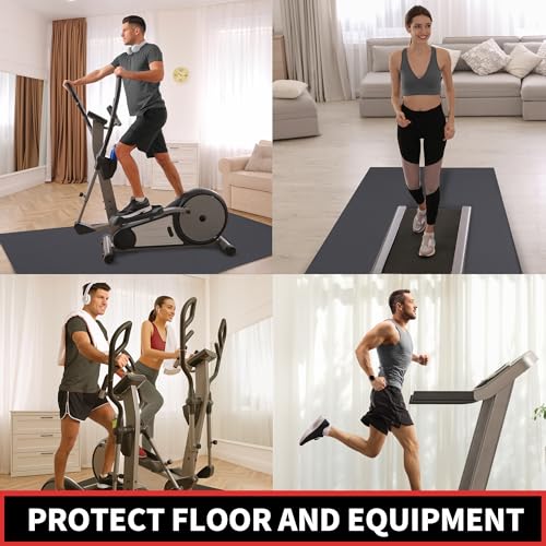 Exercise Equipment Mat 72"x36" - 6mm Thick Treadmill & Bike Floor Protection