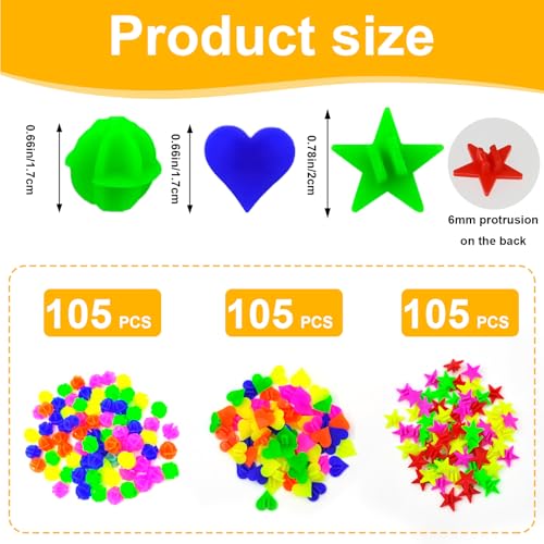 315 Pcs Colorful Bike Wheel Spoke Beads Set - Assorted Shapes