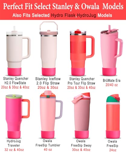 Silicone Boots for Tumblers & Bottles - 2-Pack Rose Red