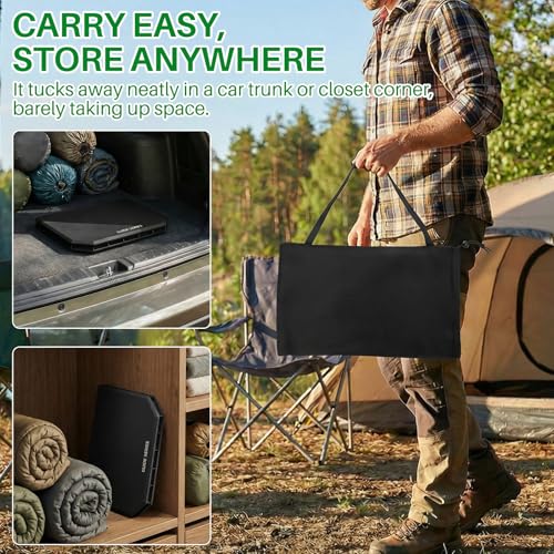 TOPCHANCES Black Ultralight Folding Camping Table with Carrying Bag