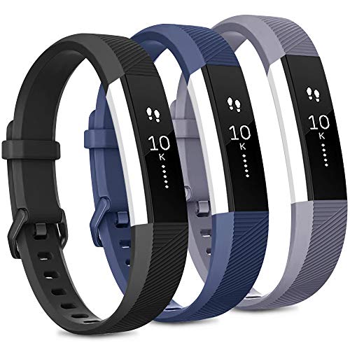 3-Pack Adjustable Replacement Bands for Fitbit Alta/Alta HR - Soft Silicone