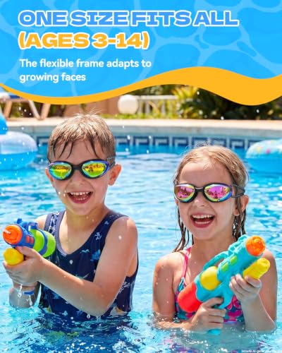 Swim Goggles for Kids - Anti-Fog & Anti-Leak - Black/Gold