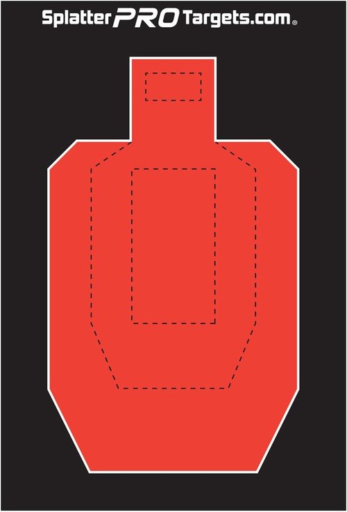 IPSC Style Splatter Targets - Fully Reactive 12x18 Heavy Duty Card Stock | Bright Splatter on Impact