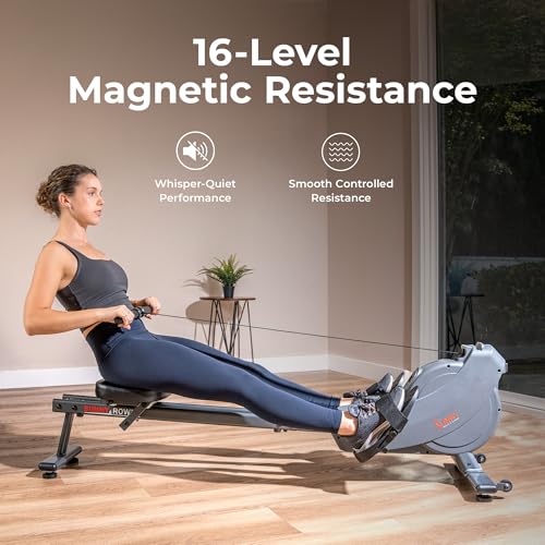 Smart Magnetic Rower - Compact Quiet Rowing Machine - Black