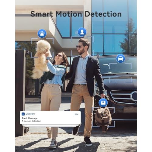MUBVIEW 360¡Æ Security Cameras Wireless Outdoor,24/7 Wired Outdoor Camera for Home Security,Motion Tracking,5G/2.4G WiFi security camera,Night Vision,2-Way Talk, IP66,AI Detection,Local & Cloud Storage