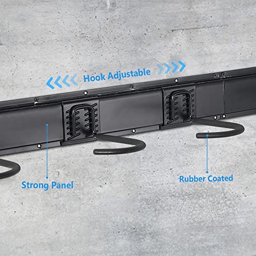 Wall-Mounted Bike Rack for 6 Bicycles - Heavy Duty Steel, Black