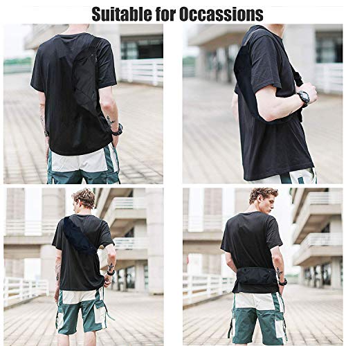Waterproof Running Belt Bag - Large Waist Pack for Phones - Black