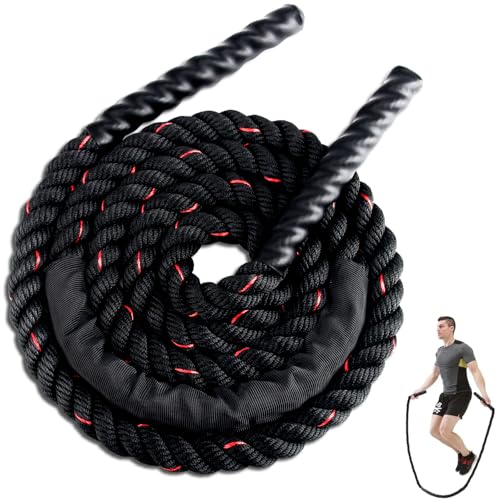 Weighted Jump Rope for Fitness - 1.5LB Black Skipping Rope