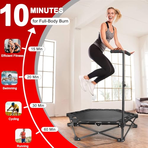 Foldable Mini Trampoline - 42" Rebounder for Indoor & Outdoor Workouts