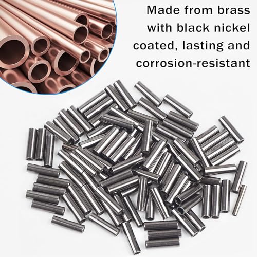 100pcs Single Barrel Crimp Sleeves - 0.6mm Copper Wire Connectors