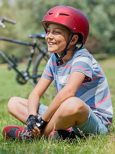 Kids Half Finger Bike Gloves - 3 Pairs for Ages 8-12