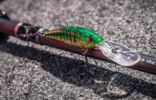 Flicker Minnow Crankbait Fishing Lure - 3 1/2 Inch, 1/3 oz - Pearl White