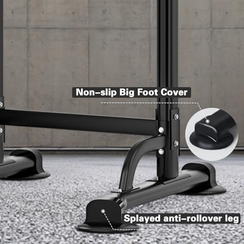 Power Tower Pull Up Bar Station - Height Adjustable, Black