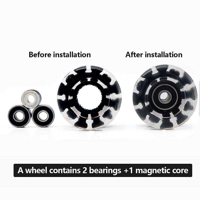 Nezylaf 4 Pack 32 x 58 mm 78A Light up Roller Skate Wheels, Skate Wheels with Bearings Installed for Indoor or Outdoor Double Row Skating and Skateboard Accessories 32 x 58 mm 78A
