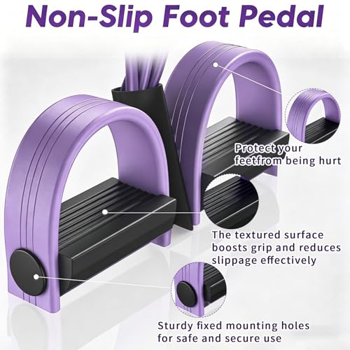 6-Tube Tension Rope Resistance Band - Purple Elastic Fitness Equipment