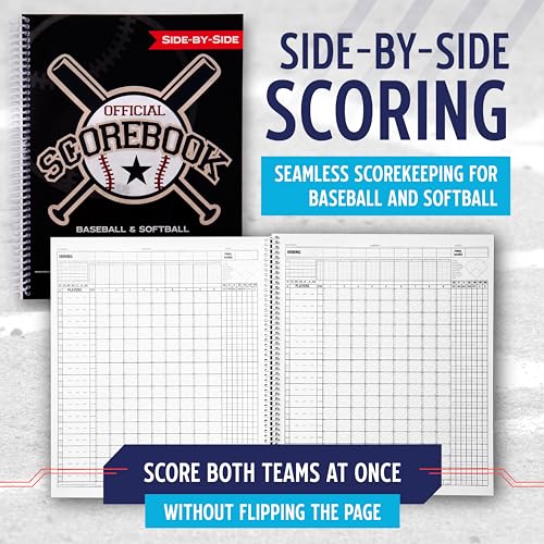 Baseball & Softball Scorebook - Side-By-Side, 35 Games